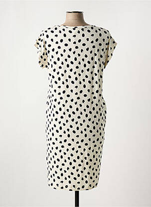 Robe mi-longue manches courtes manches courtes beige MASAI femme