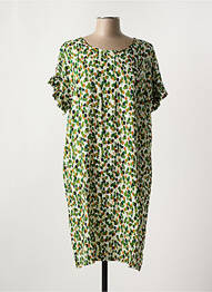 Robe mi-longue manches courtes manches courtes vert MASAI femme