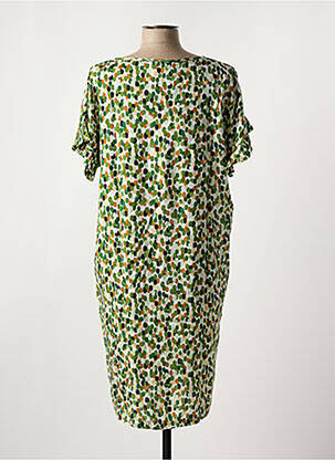 Robe mi-longue manches courtes manches courtes vert MASAI femme