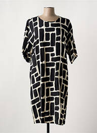 Robe mi-longue manches 3/4 manches 3/4 noir MASAI femme