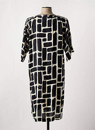 Robe mi-longue manches 3/4 manches 3/4 noir MASAI femme