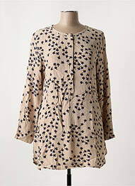 Tunique manches longues tissage crêpe beige MASAI femme