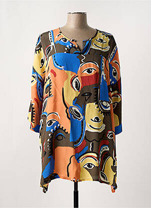Tunique manches longues tissage crêpe orange MASAI femme