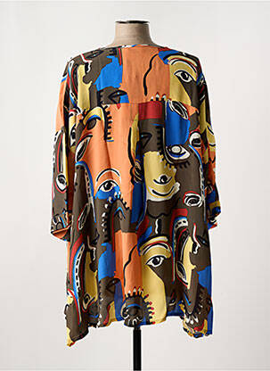 Tunique manches longues tissage crêpe orange MASAI femme
