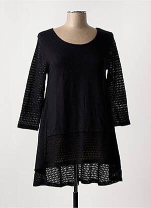 Pull maille ajourée manches longues noir G!OZE femme