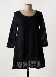 Pull maille ajourée manches longues noir G!OZE femme