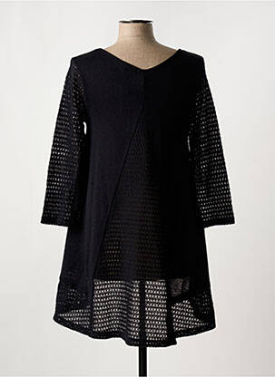 Pull maille ajourée manches longues noir G!OZE femme