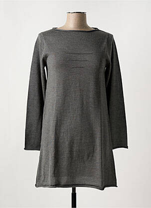 Pull col bateau manches longues gris KOKOMARINA femme