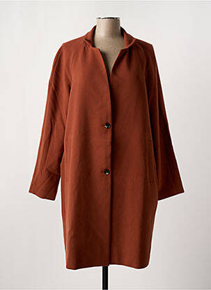 Manteau long coupe droite sans capuche marron NOA NOA femme