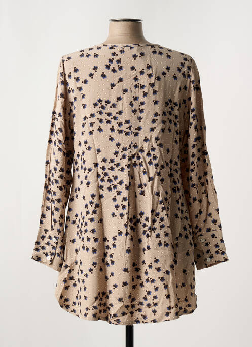 Tunique manches longues tissage crêpe beige MASAI femme