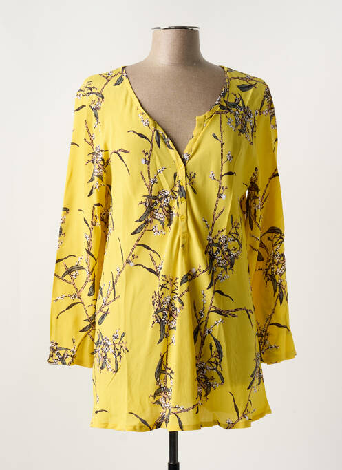 Tunique manches longues tissage crêpe jaune MASAI femme