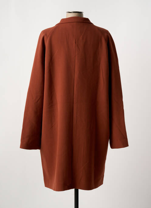 Manteau long coupe droite sans capuche marron NOA NOA femme
