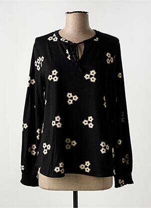 Blouse imprimé fantaisie manches longues noir MASAI femme