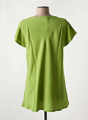 Tunique manches courtes tissage crêpe vert MASAI femme