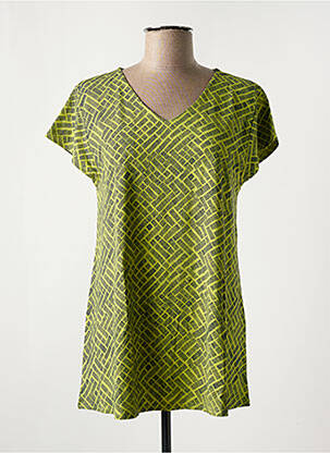 Tunique manches courtes coupe cintrée vert MASAI femme