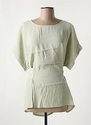 Tunique manches courtes tissage crêpe vert MASAI femme