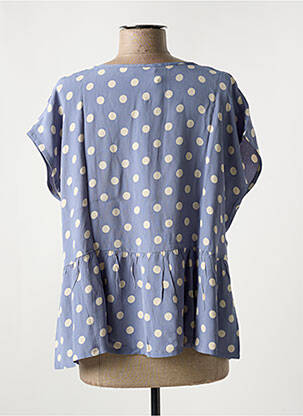 Chemisier tissage crêpe manches courtes bleu MASAI femme