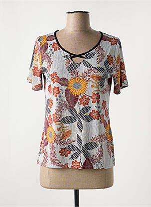 T-shirt stretch manches courtes orange TELMAIL femme