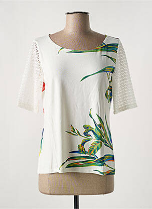 T-shirt stretch manches courtes blanc TELMAIL femme