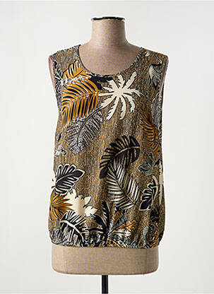 Top tissage crêpe sans manche jaune TELMAIL femme