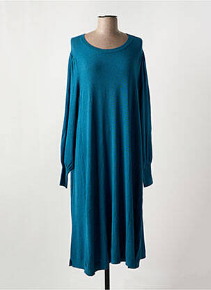Robe mi-longue coupe évasée manches longues bleu MASAI femme