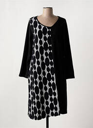 Robe mi-longue manches longues manches longues noir G!OZE femme