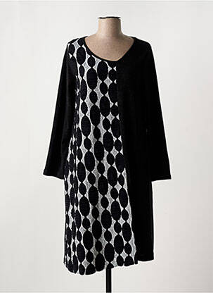 Robe mi-longue manches longues manches longues noir G!OZE femme