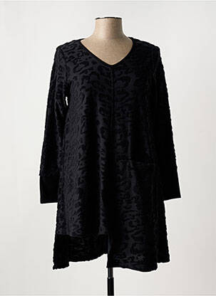 Robe courte coupe évasée manches longues noir G!OZE femme