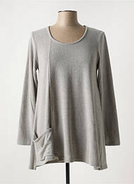 Pull stretch manches longues gris G!OZE femme