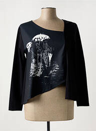 T-shirt manches 3/4 manches 3/4 noir G!OZE femme