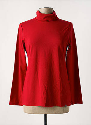 Sous-pull stretch manches longues rouge MALOKA femme