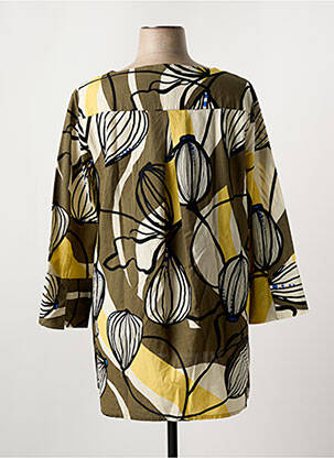 Tunique manches longues tissage crêpe vert MASAI femme