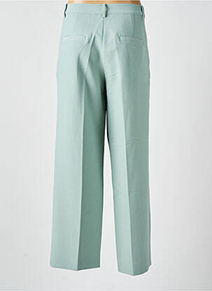 Pantalon droit fermeture zippée sous rabat boutonné vert MASAI femme