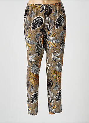 Pantalon slim taille élastique jaune TELMAIL femme