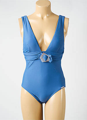 Maillot de bain 1 pièce stretch haut soutien-gorge moulé bleu YSABEL MORA femme