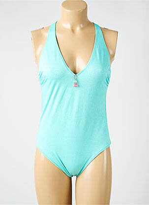 Maillot de bain 1 pièce stretch bleu ANTIGEL femme