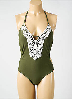 Maillot de bain 1 pièce stretch haut soutien-gorge moulé vert YSABEL MORA femme