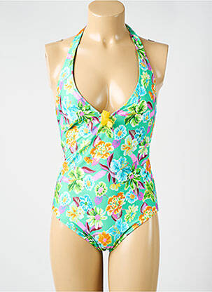 Maillot de bain 1 pièce stretch vert ANTIGEL femme