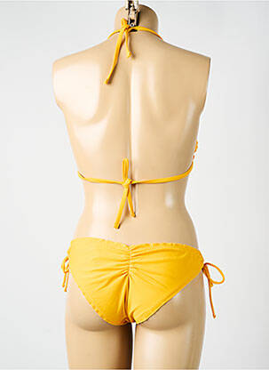 Maillot de bain 2 pièces stretch haut triangles jaune YSABEL MORA femme