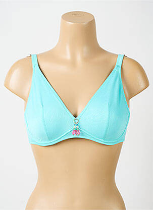 Haut de maillot de bain stretch haut soutien-gorge emboitant bleu ANTIGEL femme