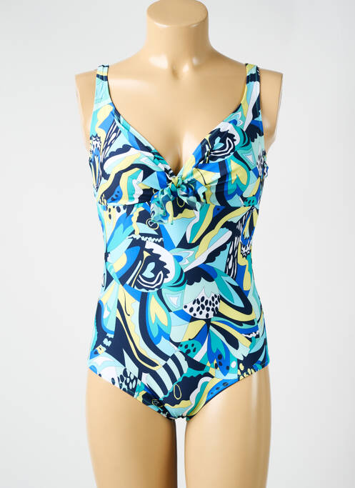 Maillot de bain 1 pièce imprimé fantaisie bleu ANTIGEL femme