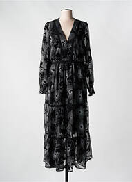 Robe longue manches longues manches longues noir LAST QUEEN femme