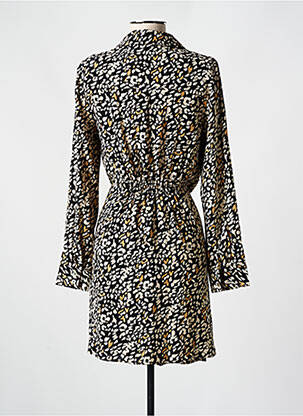 Robe mi-longue imprimé fantaisie manches longues noir SARAH JOHN femme