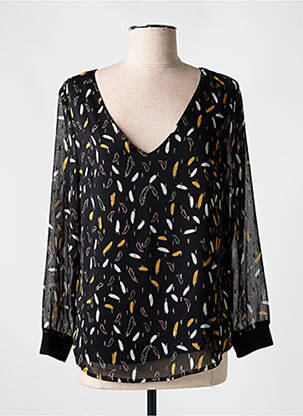 Blouse imprimé fantaisie manches longues noir IT HIPPIE femme