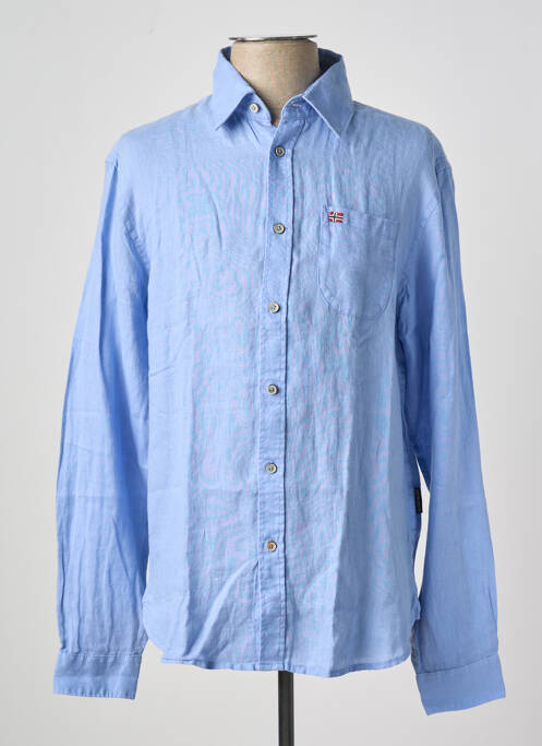 Chemise manches longues coupe droite bleu NAPAPIJRI homme