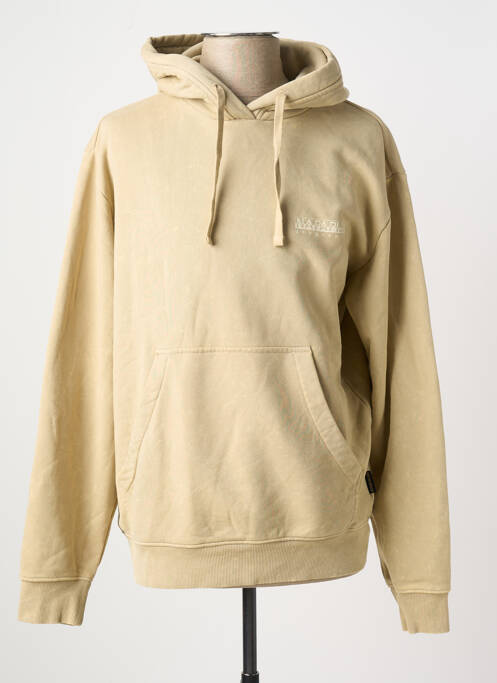 Sweat-shirt sérigraphie floquée manches longues beige NAPAPIJRI homme