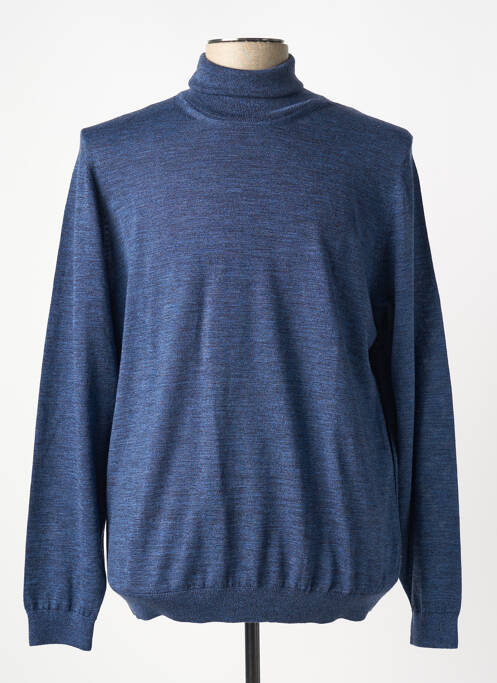 Pull col roulé bleu HUGO BOSS pour homme