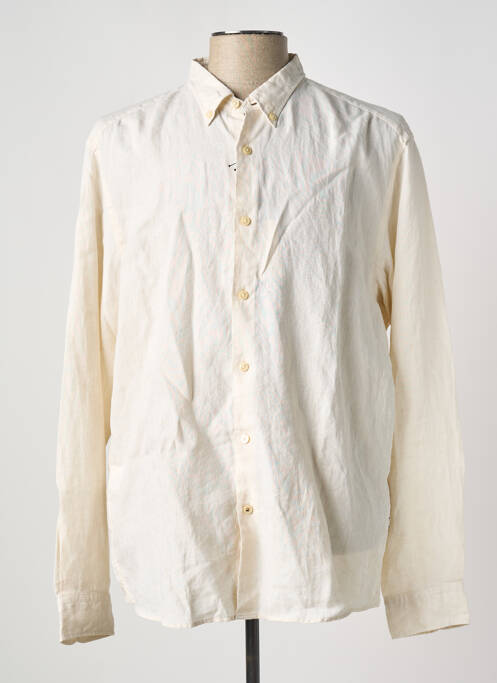 Chemise manches longues beige HUGO BOSS pour homme