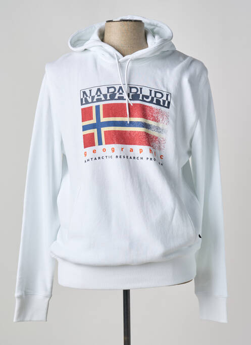 Sweat-shirt à capuche blanc NAPAPIJRI pour homme