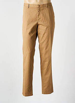 Pantalon chino fermeture zippée sous rabat avec crochet marron HUGO BOSS homme